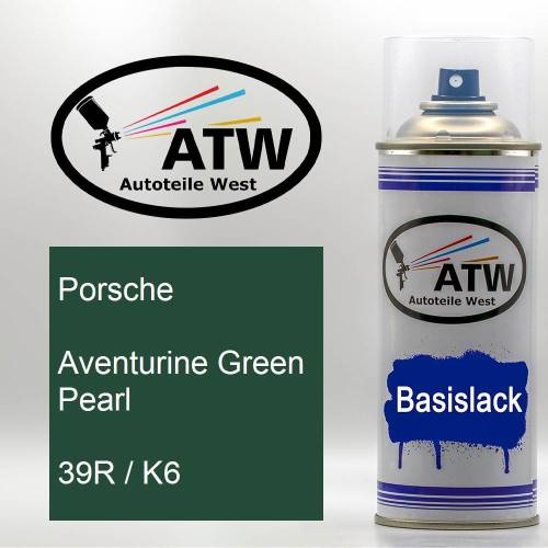 Porsche, Aventurine Green Pearl, 39R / K6: 400ml Sprühdose, von ATW Autoteile West.